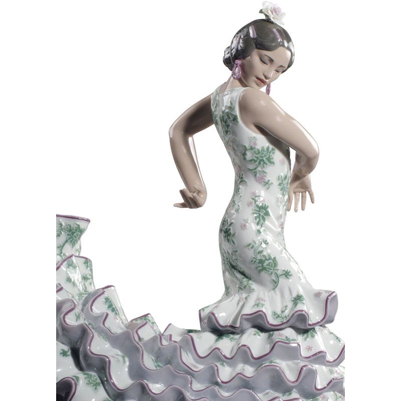 Figurine Flamenco Flair, Vert / mauve