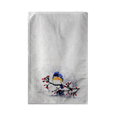 Serviette de cuisine oiseau et neige