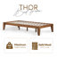 Cadre de lit très grand Carruthers Thor - Lit plateforme en bois massif - Cadre de lit à menuiserie japonaise - Support de lattes de bois - Aucun sommier nécessaire - Assemblage facile - Style minimaliste et moderne (noyer)-114246967-122289695