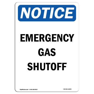 Emergency Gas Shutoff Sign
