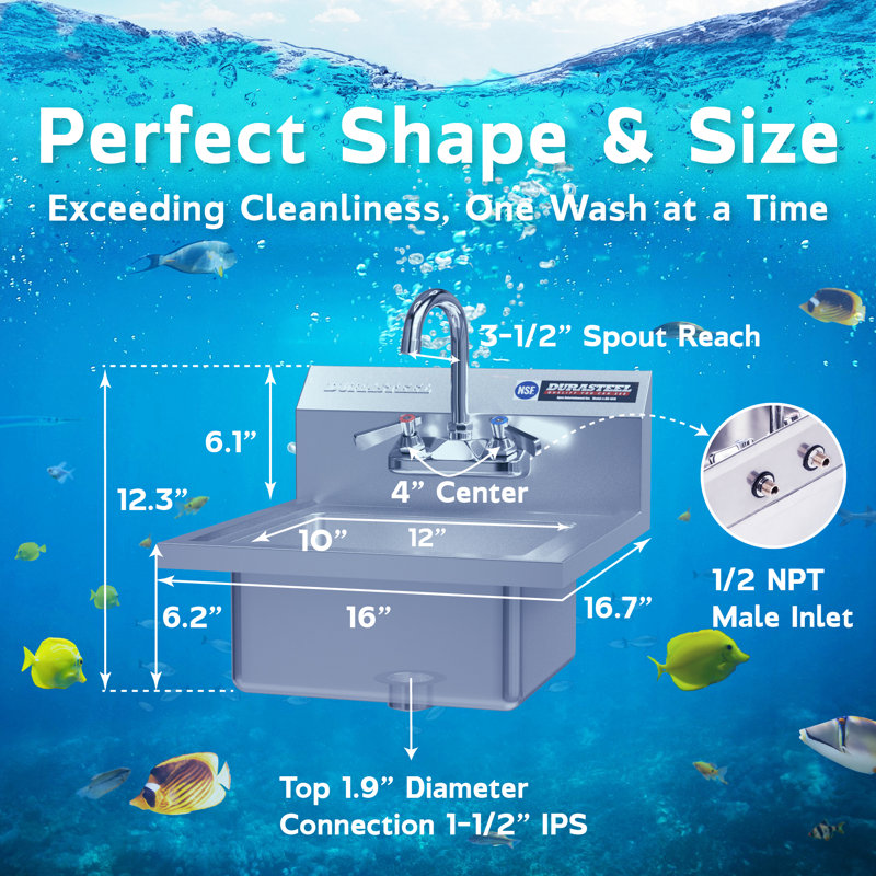 Station de lavage murale avec robinet HS-1615 - Certifié NSF