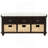 Rustic Storage Bench With 3 Drawers And 3 Rattan Baskets-854703848
