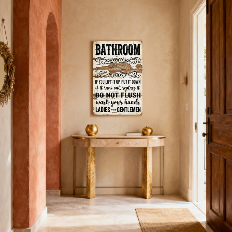 Impression sur toile tendue pour salle de bain, H 18 po x l 12 po