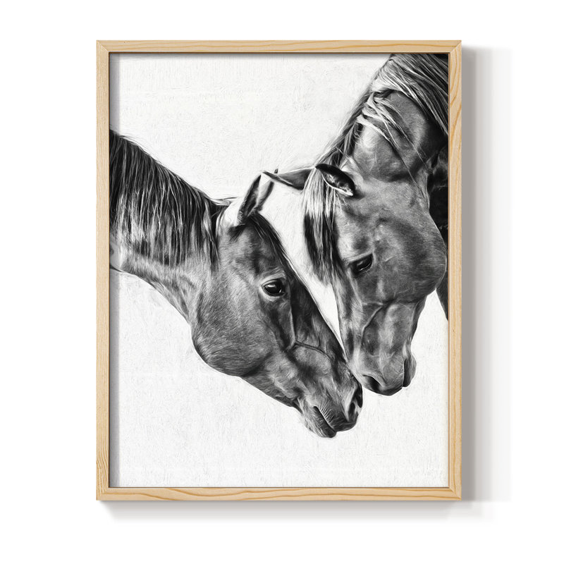«Equine Portrait VI», reproduction encadrée - bois massif, H 30 po x l 24 po