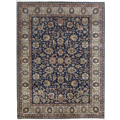 Hand-Knotted High-Quality Navy Area Rug