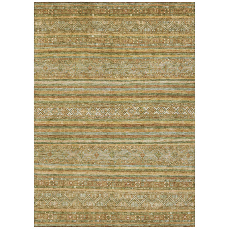 Tapis d'intérieur / extérieur 3 pi x 5 pi vert à motif artichaut lavable