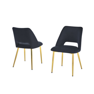 Ivylynn Upholstered Side Chairs with Gold Chrome