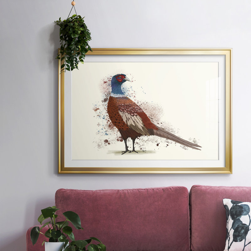 Pheasant Splash 5, reproduction d'art sur papier, Or, H 30 po x l 44 po x P 1,5 po
