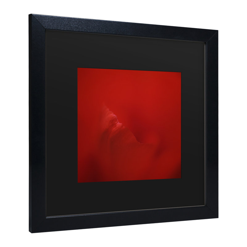 " All Red " by Lotte Gronkjar, 18" H x 18" W x 0.75" D, Black Framed