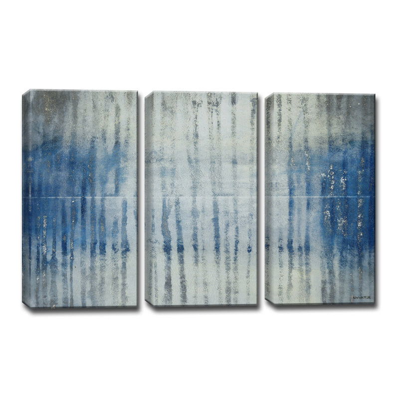 « réflexions », ensemble de 3 reproductions de toiles tendues, H 24 po x l 12 po x P 1,5 po