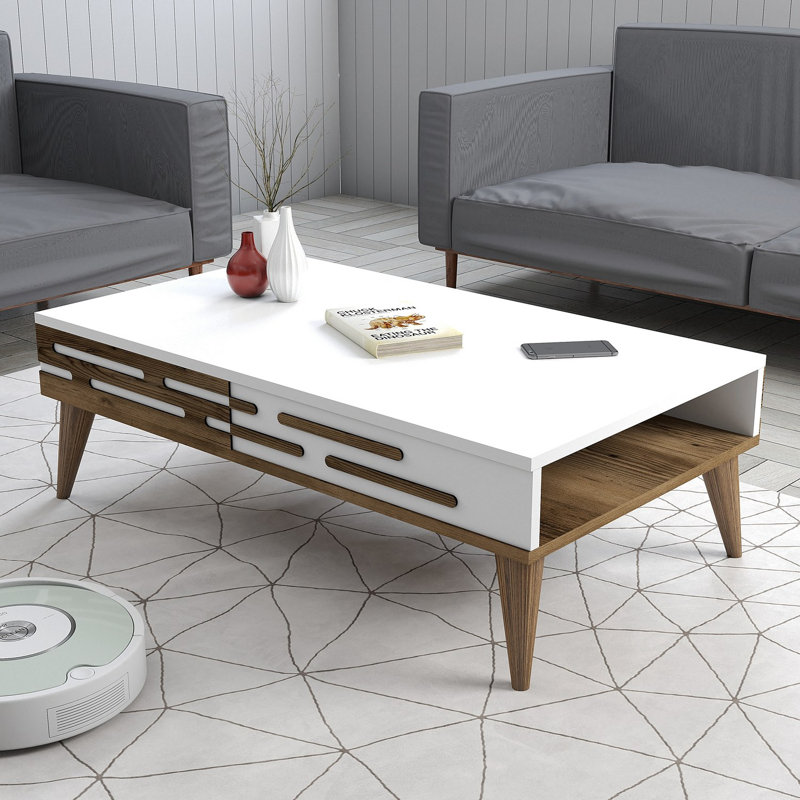 Glorias Coffee Table, Walnut/White