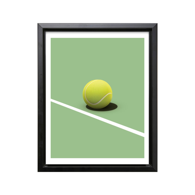 Court de tennis vert, 12"H x 16"W, Canvas, Black Framed