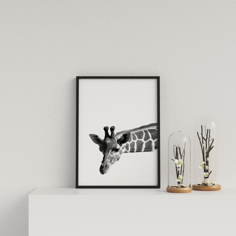 Giraffe On White Background by Vouvart - Single Picture Frame Print