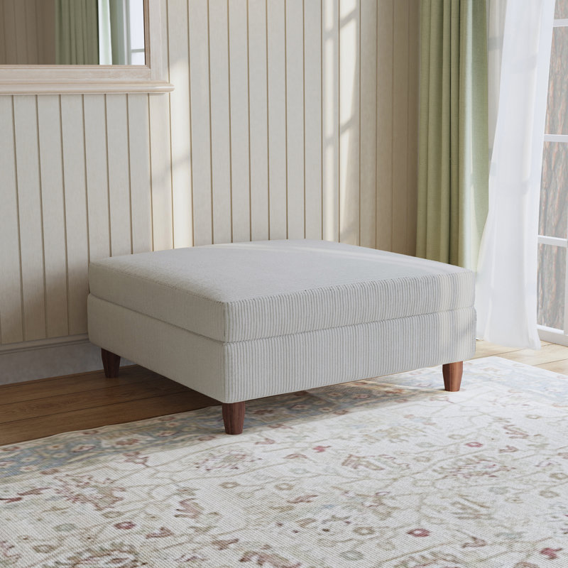 Seemab 102.1Cm Wide Square Standard Ottoman, Sea Salt Grey