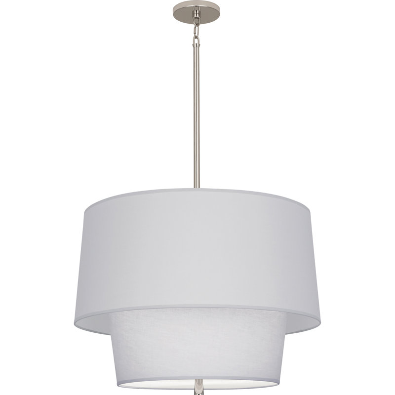 Decker 3 - Light Pendant, Polished Nickel, Pearl Gray