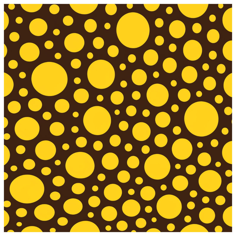 Couvertures jaunes brun cercles, 50in W x 60in H