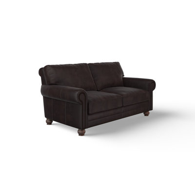 Charleston 82" Deeper and Wider 100% Full Top Grain Leather Loveseat