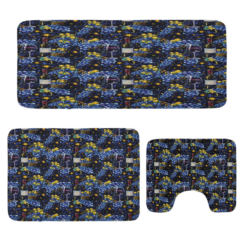  Ensemble de tapis pour salle de bain 3 pièces Wine