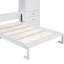 Lit double avec casiers et armoires - Design pliable, tiroirs blancs, cadre