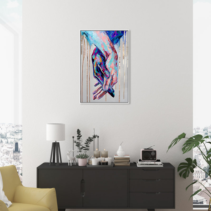«Abstract Always Together», reproduction d'impression sur toile, H 30 po x l 20 po, Impression encadrée, Blanc
