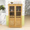 4 Drawers Kitchen Pantry Cabinet with Shelf and Glass Doors