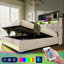 Grand lit avec rangement à DEL et dessous - hydraulique naturel-906447052-906447049