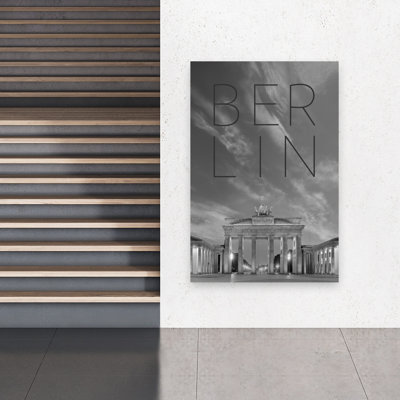 Brandenburg Gate Berlin Night Minimalist Abstract Architecture City Wall Art