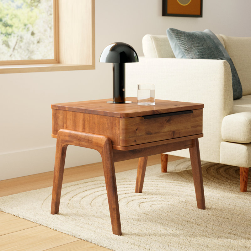 Lito Solid Wood End Table with Storage
