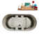 59" Streamline Soaking Freestanding Tub and Tray With Internal Drain