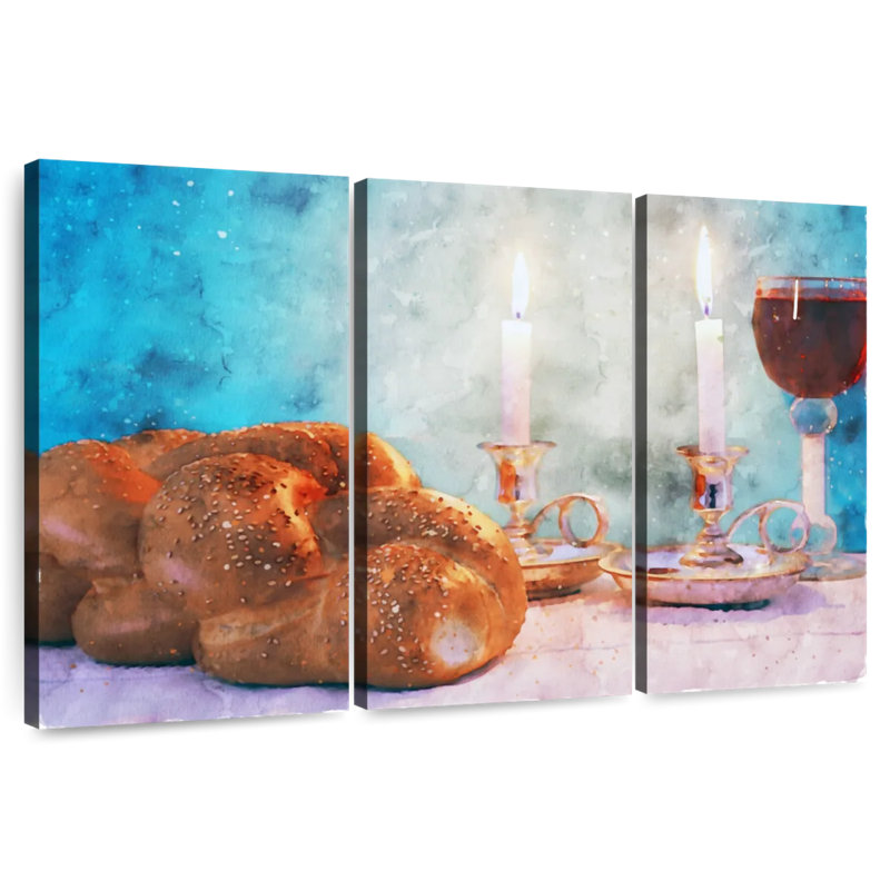 Challah et vin, H 20 po x l 33 po