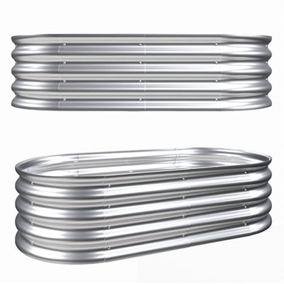 2Pcs Galvanized Planter Raised Garden Beds