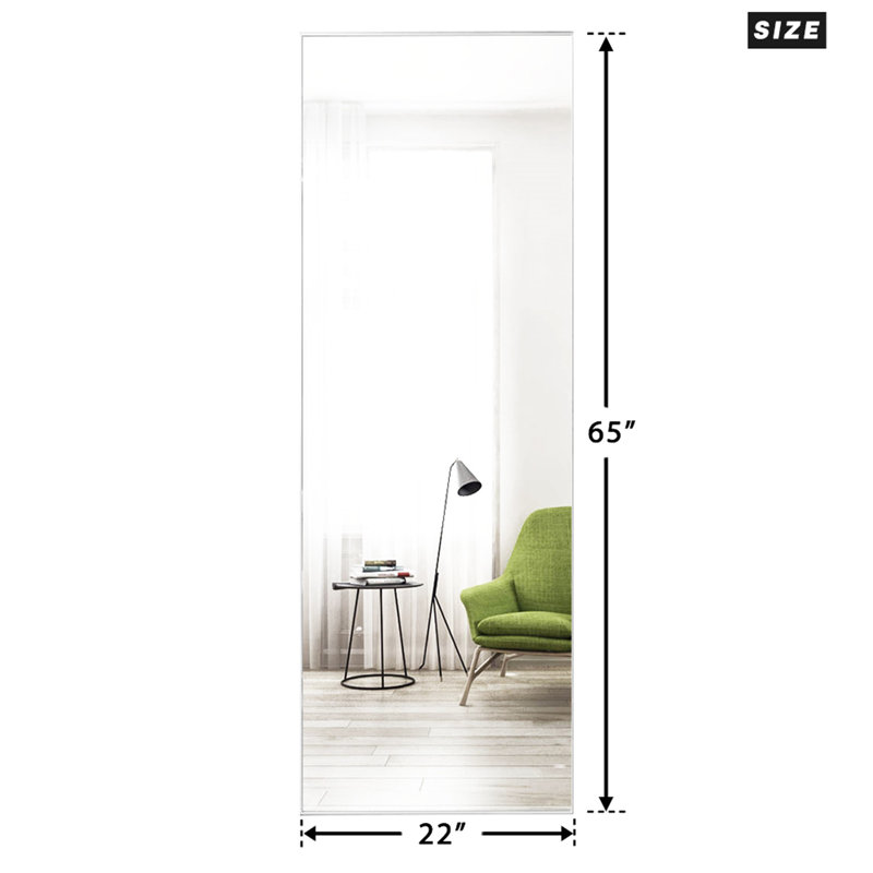 Betzalel Metal Flat Mirror, Sliver, 63.54" x 20.63"
