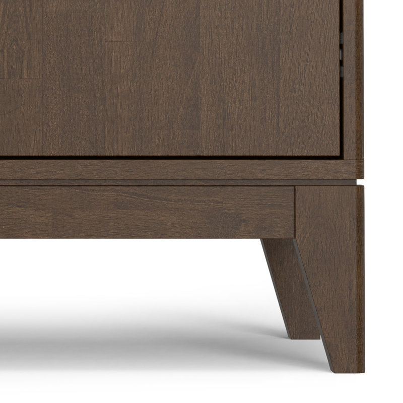 Walnut Brown Solid Hardwood Mid Century Modern Sideboard Cabinet