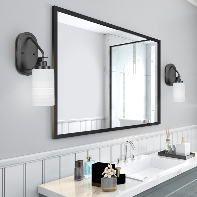 Roderik Wall Sconce Shown Finish With 4" Matrix Glass, Matte Black, White