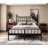 18"King Size Bed Frame, Metal Platform Bed Frame With Headboard, No Box Spring Needed With Sturdy Steel Slat Support, Easy Assembly, Black