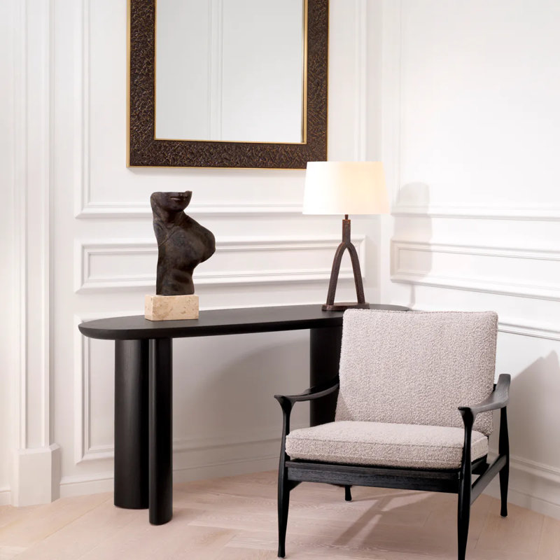 Lindner 61.61'' W Solid Wood Console Table, Black