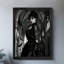 «Black», encadré noir, rétro, gothique romantique, dames et crâne, art mural, impressions de style rétro-1876856606