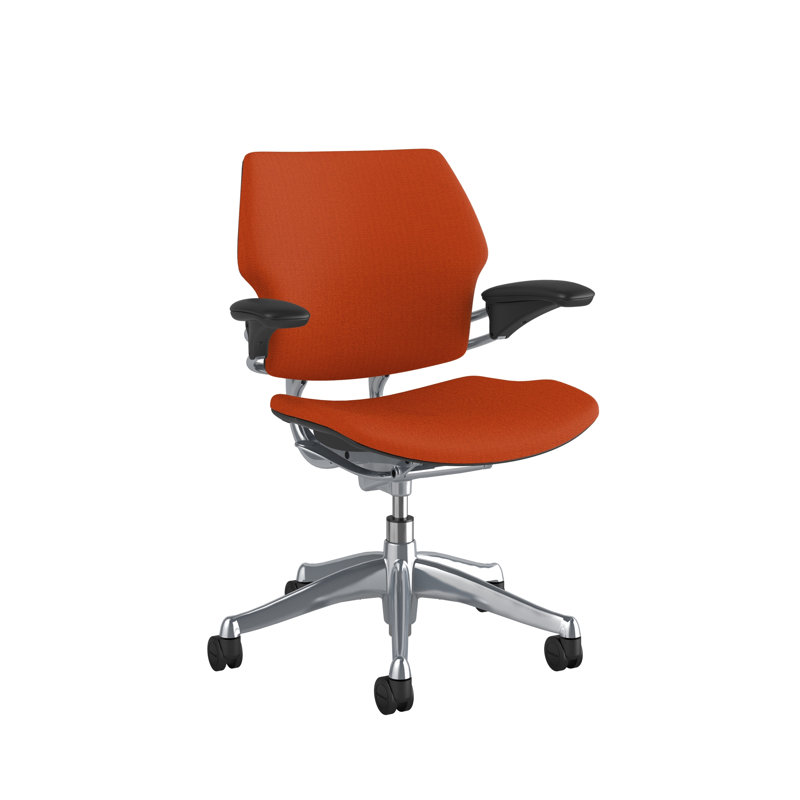 Freedom Task Chair, Polished Aluminum/Graphite, Pumpkin