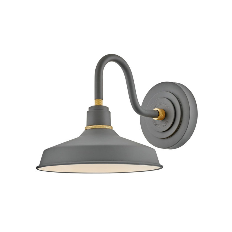 Hinkley Foundry Outdoor Gooseneck Barn Light Wall Lantern, Dark Matte Gray