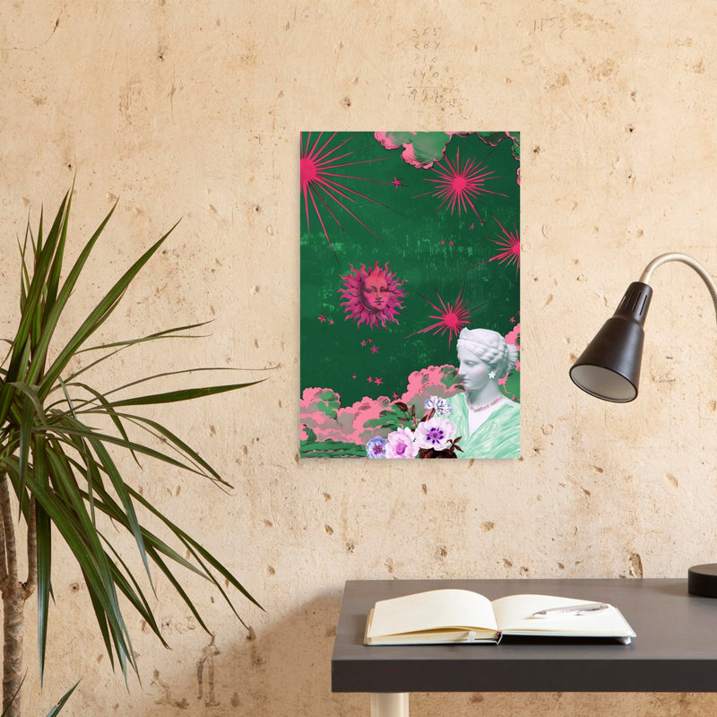 Surreal Garden Goddess Bold Retro Surreal Nature Flower Wall Art Print by Talitha McQueen - Wrapped Canvas Print