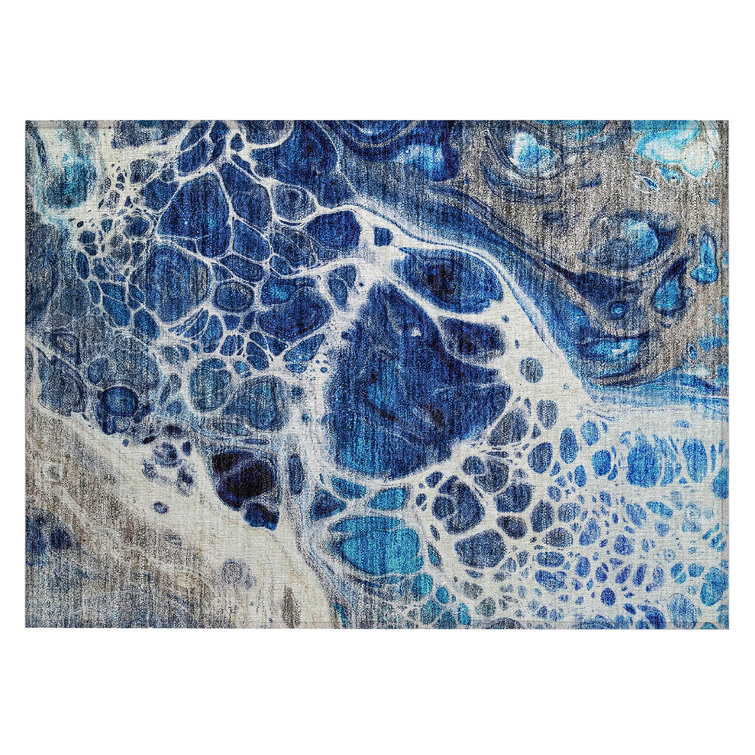 Washable Abstract Indoor / Outdoor Rug