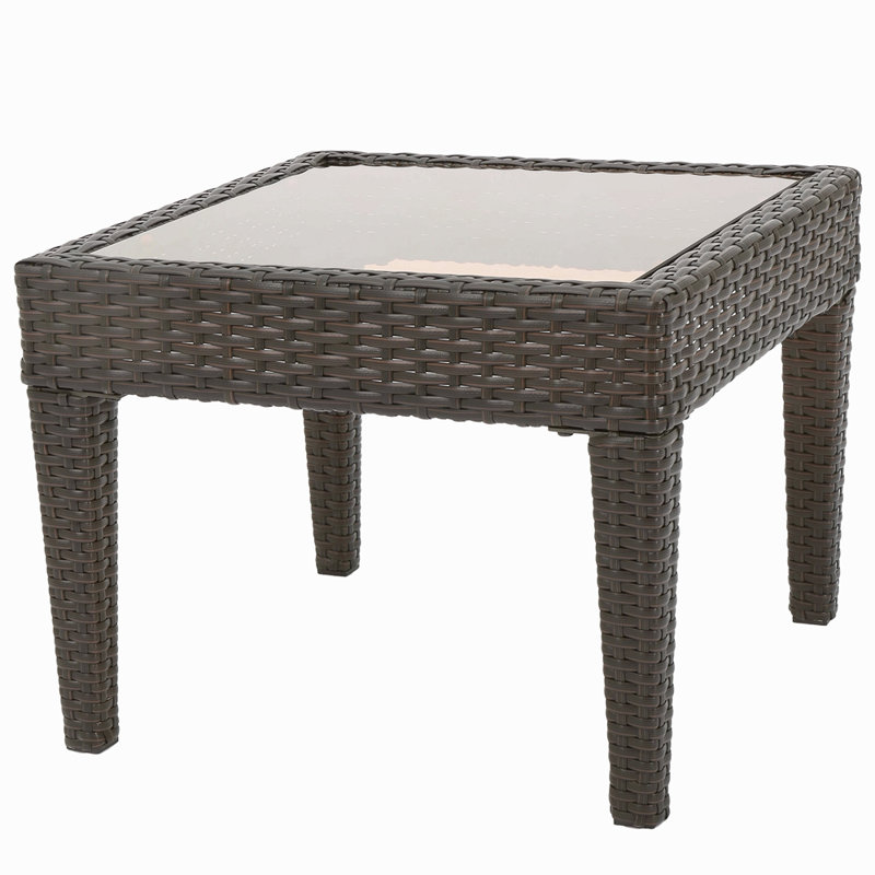 Outdoor Antibes Wicker Side Table,Accent Table,Brown Multi, Brown