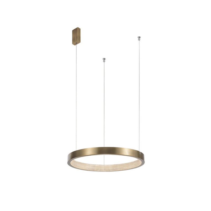 Vegas 1 - Light Antique Brass LED Pendant, 180cm H x 85cm W x 85cm D