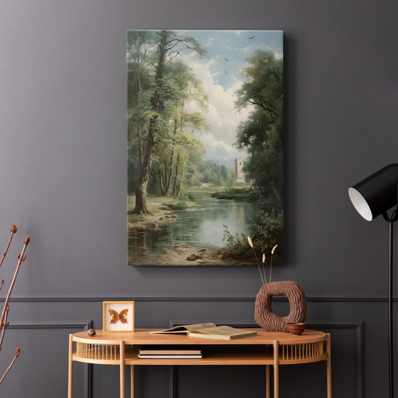 Paysage rétro CXCV III - galerie Cavas enveloppé, H 12 po x l 8 po