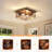 2- Light Rustic Black Square Flush Mount Ceiling Light Fixture-1568207899