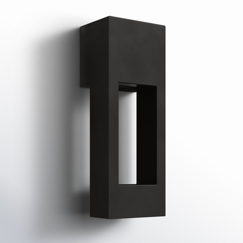Testa LED Outdoor Flush Mount, 16" H x 5.75" W x 5.75" D, Black