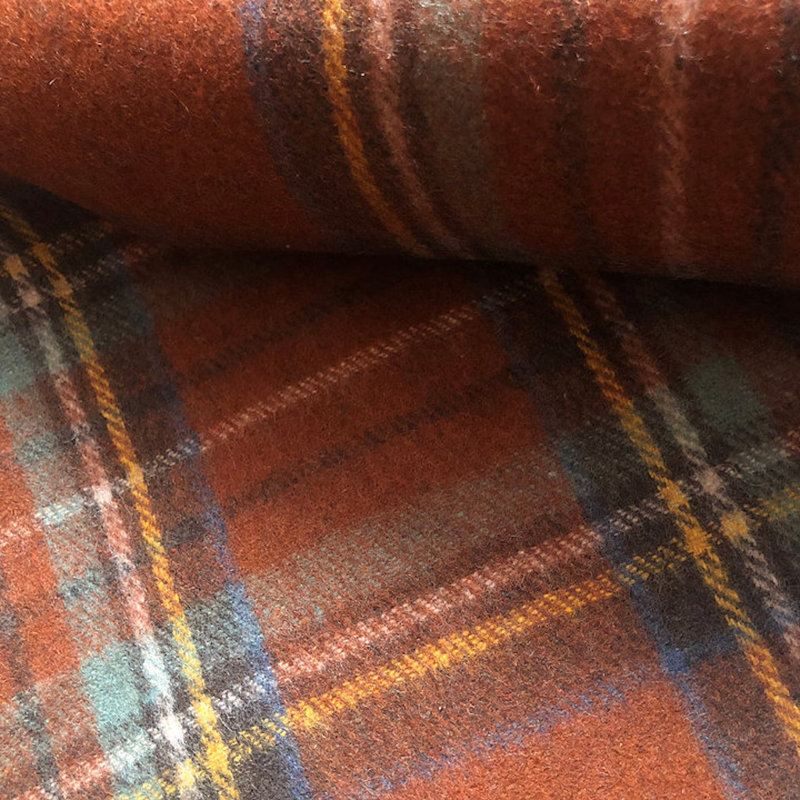 Throw Blanket, Orange/Blue/Brown