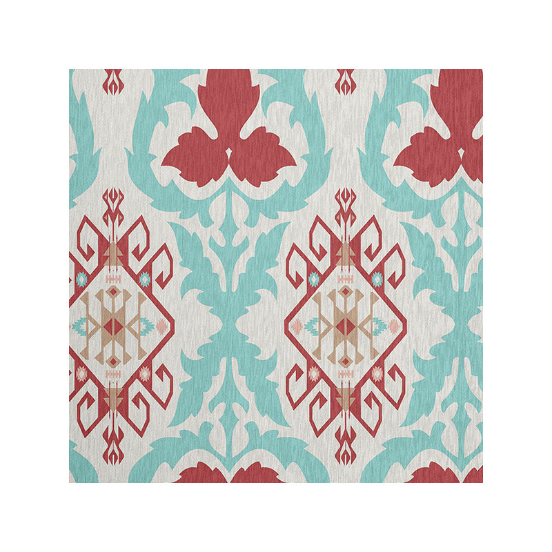 Chenille Ikat Indoor Rug, Round 5'
