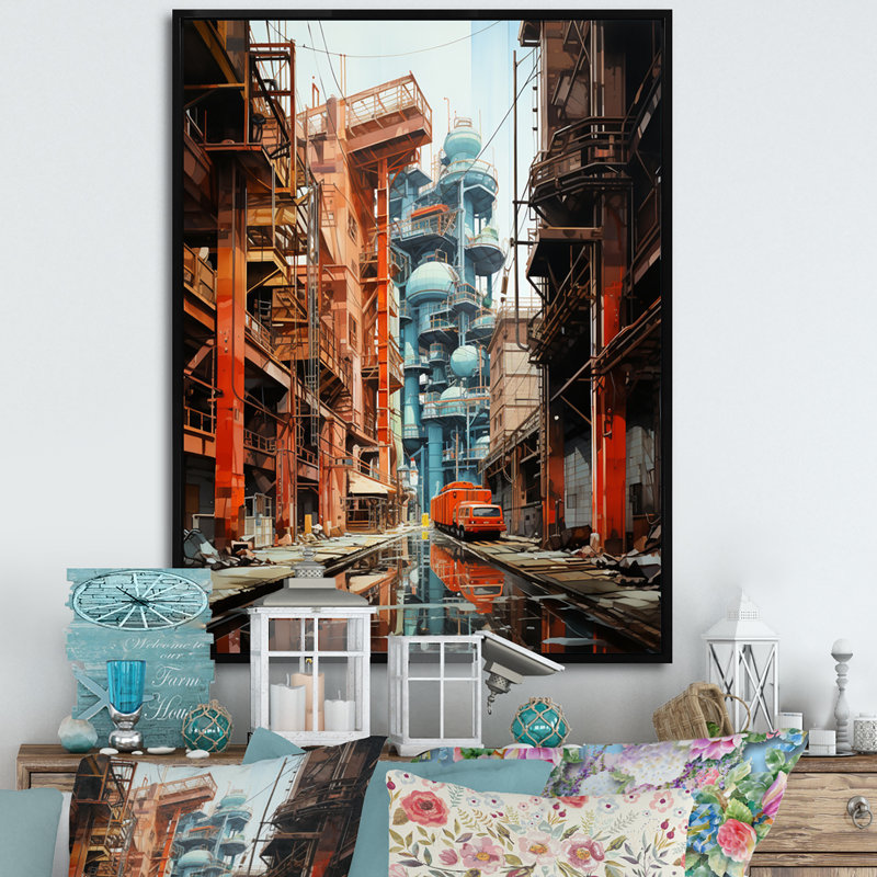 Kleper Factories Industrial Harmony II, reproduction d'art sur toile, H 40 po x l 30 po x P 1,5 po, Cadre flottant noir