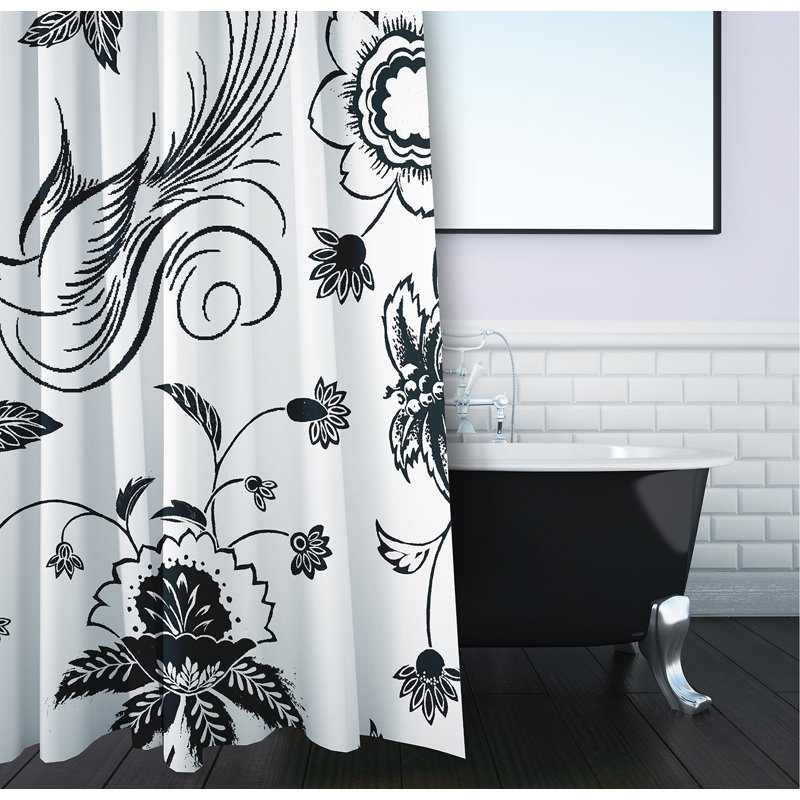 Rideau de douche Everill, Noir, H 73 po x l 70 po